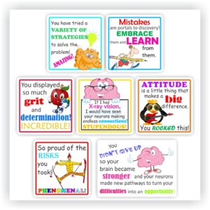 70 Growth Mindset Stickers | Happy brain, Cat, Penguin Rocker, Skier-You didnt give up!