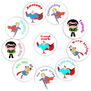 140 Teachers Reward Stickers – Super Hero-Well tried, Good try, Outstanding