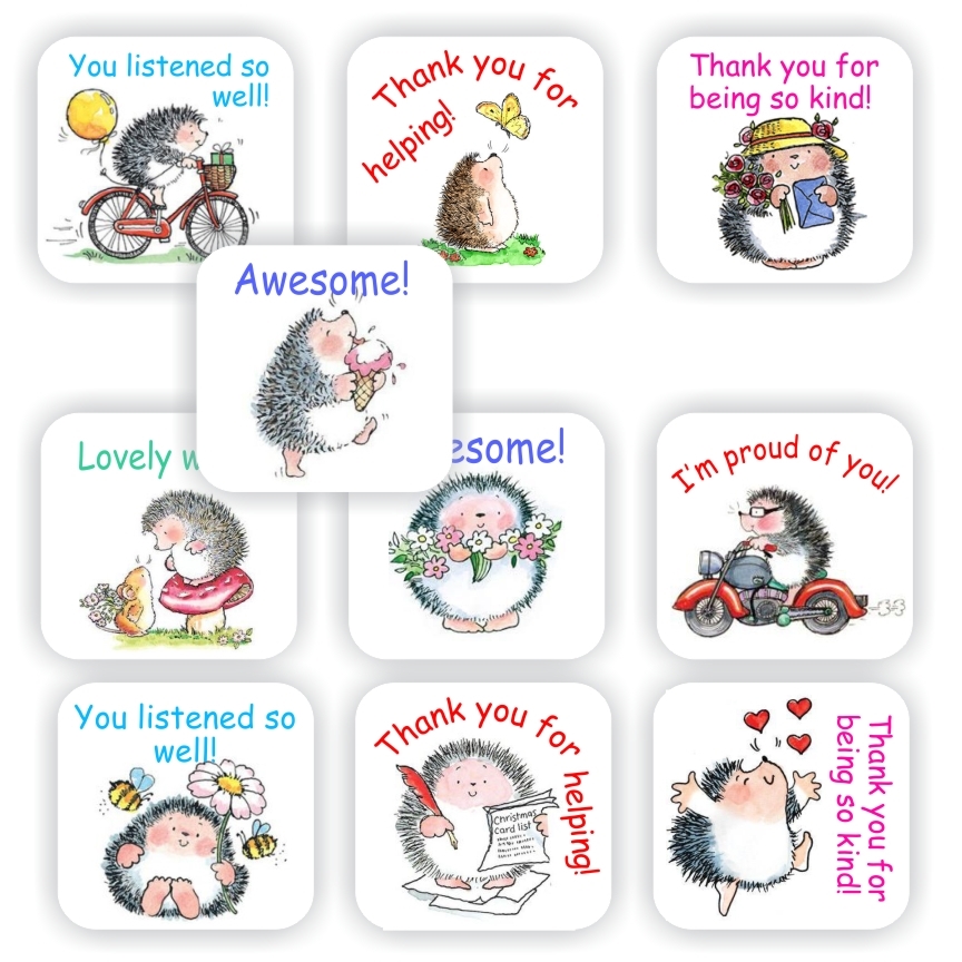 Teacher Reward Stickers S0243 – Hedgehog Stickers, You listened so well