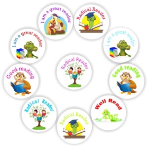 140 Teachers Reward Stickers – Owls, Books -Radical Reader, I am a great reader