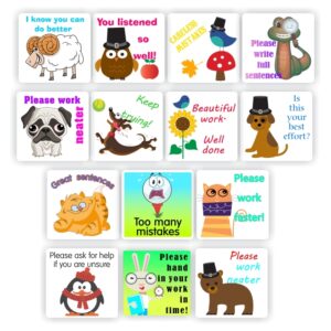Teacher Marking Stickers — Praise & Nudges, Sheet of 70