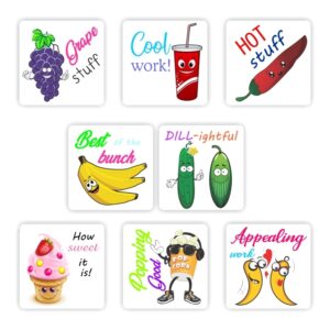 88 x Teachers Reward stickers, Puns- Grape Stuff! Best of the bunch!