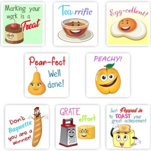 88 x -Teachers Reward stickers, Puns Eggs-Tea-rrific! Egg-cellent!