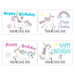 40 Happy Birthday stickers | Unicorns & Rainbows