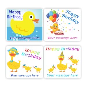 24 Happy Birthday stickers | Ducks and ducklings