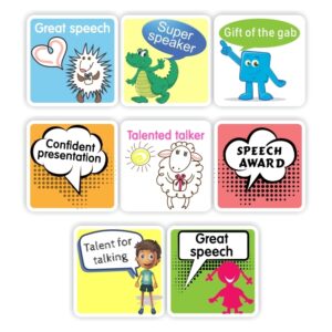 88 x Speech Stickers-Super speaker, Talented talker