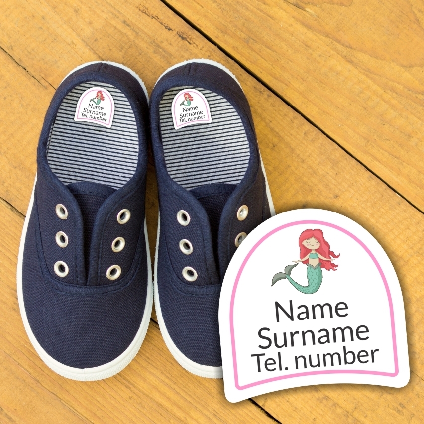 16 Personalised Shoe Labels | Unicorn & Rainbow