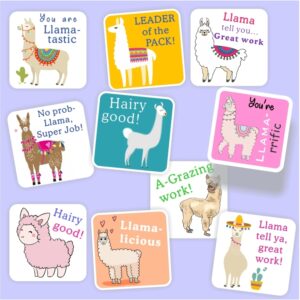 140 Teachers Reward Stickers – Llamas- You are Llama-rrific, Hairy good, Leader of the pack