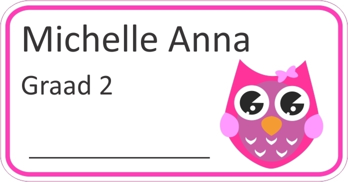 24 Personalised Book Labels | Owl