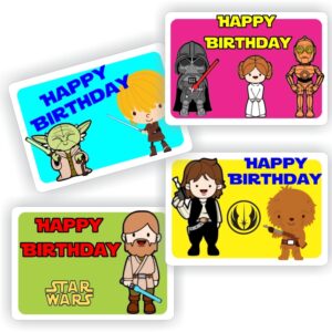 18 Happy Birthday stickers | star wars characters