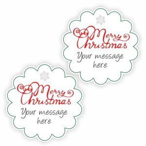 Christmas Message Stickers | Scalloped Snowflake Frame : Merry Christmas