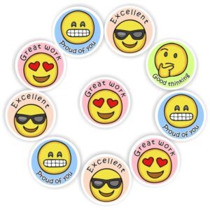 Emoji Smiley Stickers | Heart Eyes, Sunglasses & Thinking Faces : Great Work, Proud of You
