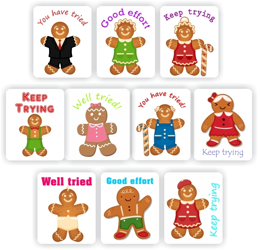 Teacher Reward Stickers S0299 – 120 x Gingerbread boys and girls stickers