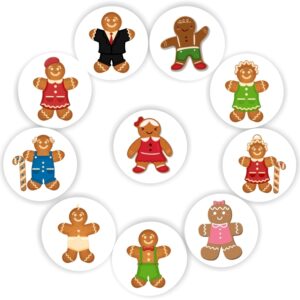 408 Mini Gingerbread Stickers | Gingerbread Girls & Boys with Candy Canes