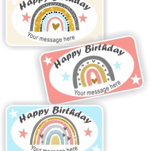 12 Happy Birthday stickers | Rainbows