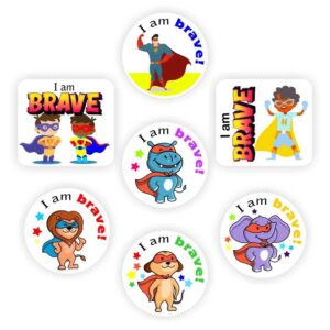 140 Teachers Reward Stickers – I am brave! Super hero boys