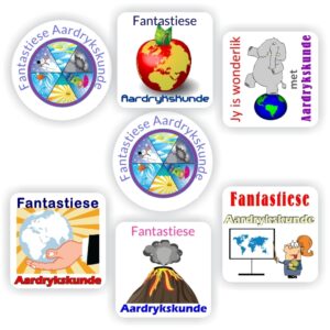 99 Social Science Afrikaans Stickers | Fantastiese Aardrykskunde : Earth, mapwork & volcanos