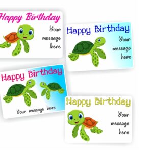 32 Happy Birthday stickers | Turtle