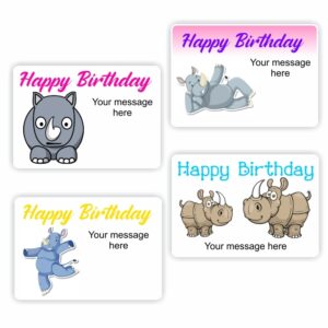 32 Happy Birthday stickers | Rhinos