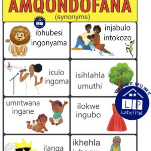 Isizulu Poster – Synonyms (Amagama Amqondofana)