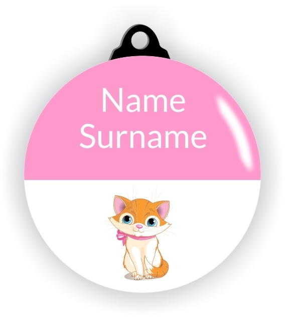 5 Personalised Zipper Tags | Kitten