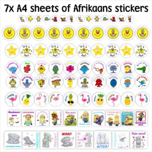 1176 x Afrikaans Teacher’s Stickers Bundle Pack -SAVE 32% | 7 sheets -stickers (A4 pages)
