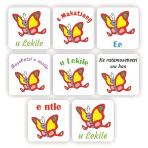 108 Sotho stickers | Butterflies: Ee, Ke rata mosebetsi wa hao
