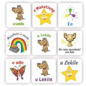 108 Sotho stickers | Star, trophy, Rainbow, butterfly :Ee, Ke rata mosebetsi wa hao
