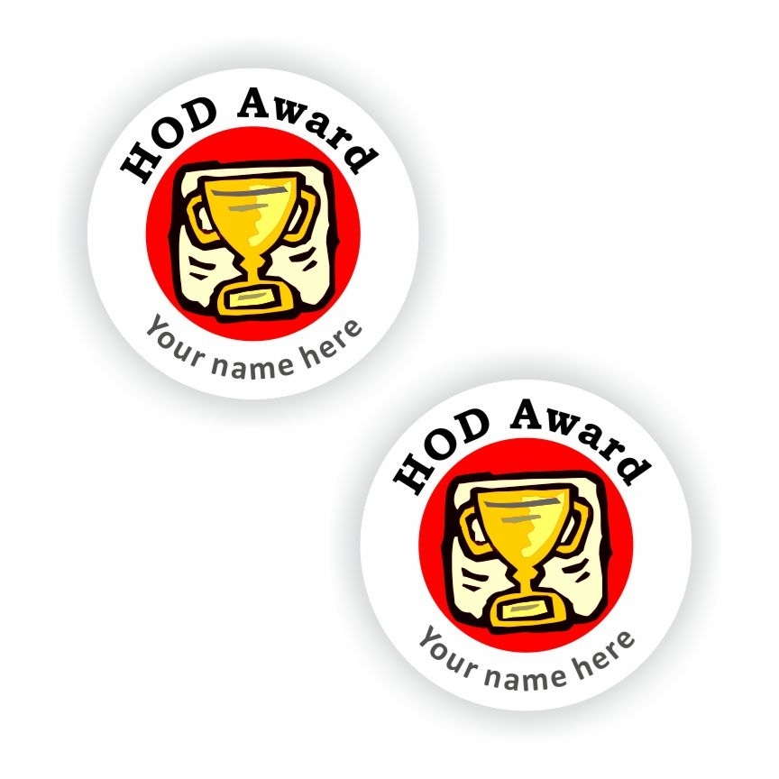 Personalised Teacher Stickers N0095 – 48 units - 32mm Diam x Personalised