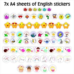 1176 x Teacher’s Stickers Bundle Pack -SAVE 32% | 7 sheets -stickers (A4 pages)