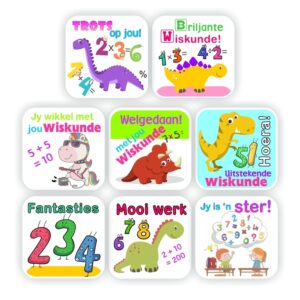 Afrikaans Wiskunde Plakkers | Dinosourusse & Rock-Eenhoring : Briljante Wiskunde, Mooi werk