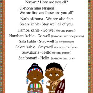 Isizulu Poster – Greetings Sanibonani- Hello all of you
