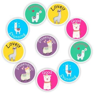 140 Teachers Reward Stickers – Llamas- Lovely, Good, Stunning, Stupendous