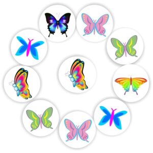 442 Mini Butterfly Stickers | Purple Swallowtail, Pink, Green, Blue & Rainbow Butterflies