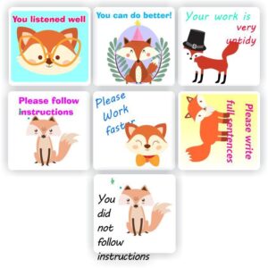 Fox Stickers | Classroom Reminder Foxes : Please Follow Instructions, You Listened Well