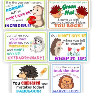 70 Growth Mindset Stickers | Hedgehogs: You embraced your mistakes today! if at first you dont succeed,