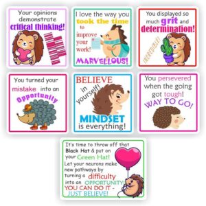 70 Growth Mindset Stickers | Hedgehogs cuddly: You turned your mistake into an opportunity