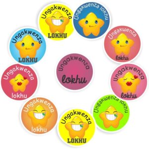 128 Isi-zulu Stickers | Smiley stars & colourful: Ungakwenza lokhu