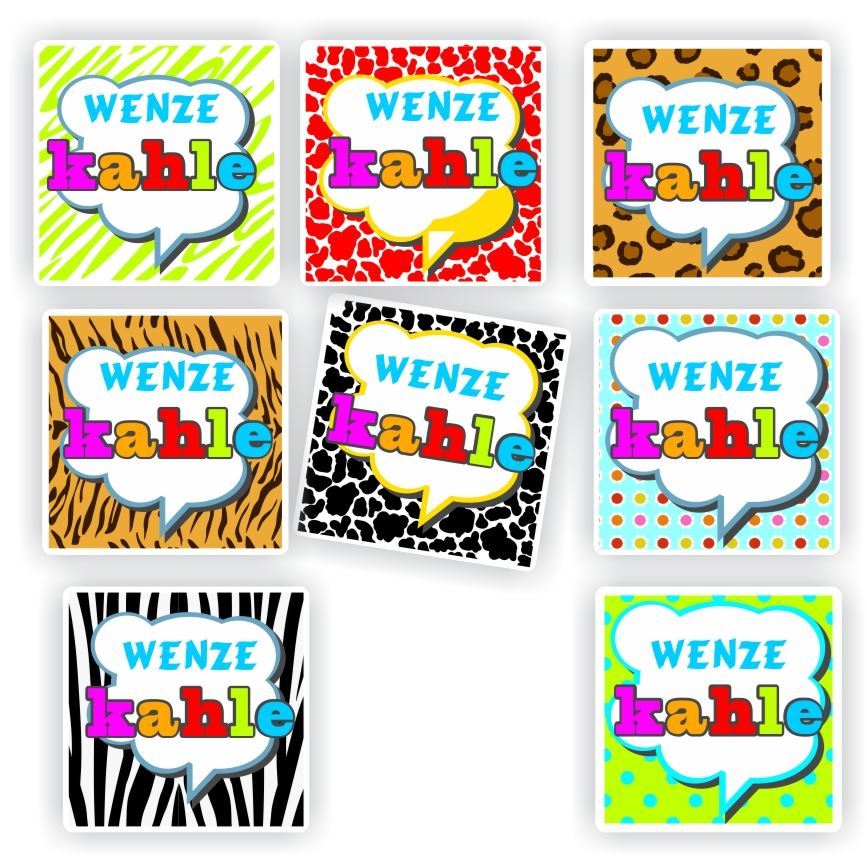 isiZulu Teacher Stickers Z0056 – 96 Isi-Zulu stickers- Animal Prints and
