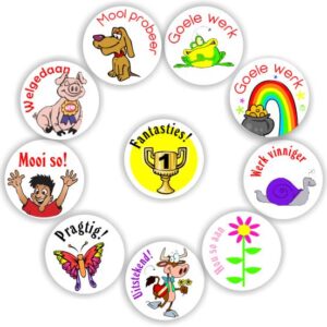 140 Afrikaans Stickers | Trophy, Rainbow-Grading: Werk vinniger-Mooi probeer