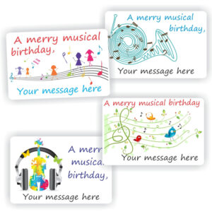 32 Happy Birthday stickers | Musical notes and instruments