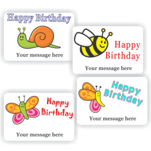 32 Happy Birthday stickers | Bees, Butterflies, Snails