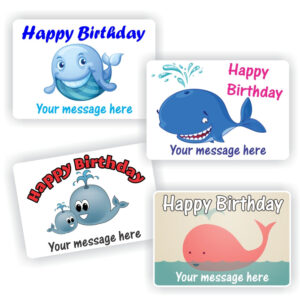 32 Happy Birthday stickers | Whales
