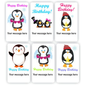 32 Happy Birthday stickers | Penguins