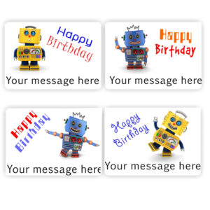 32 Happy Birthday stickers | Robots