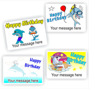 32 Happy Birthday stickers | Dolphins