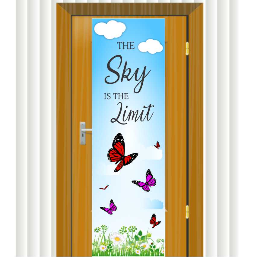 PVC Door Banner | Butterflies: Sky is the limit