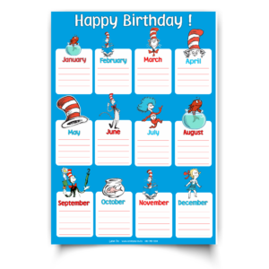 Poster | Laminated Birthday Chart | CAT IN THE HAT