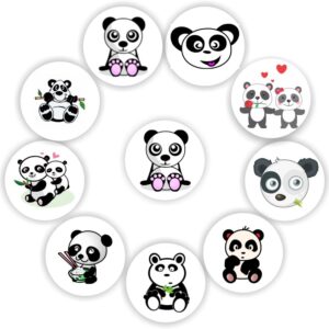 Mini Panda Stickers | Bamboo, Hearts, Baby Pandas, Panda Faces