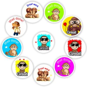 Mini Monkey Stickers | Well done!, Great work, Great